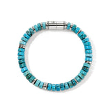 Heishi Bracelet, Sterling Silver, Turquoise, 8MM
