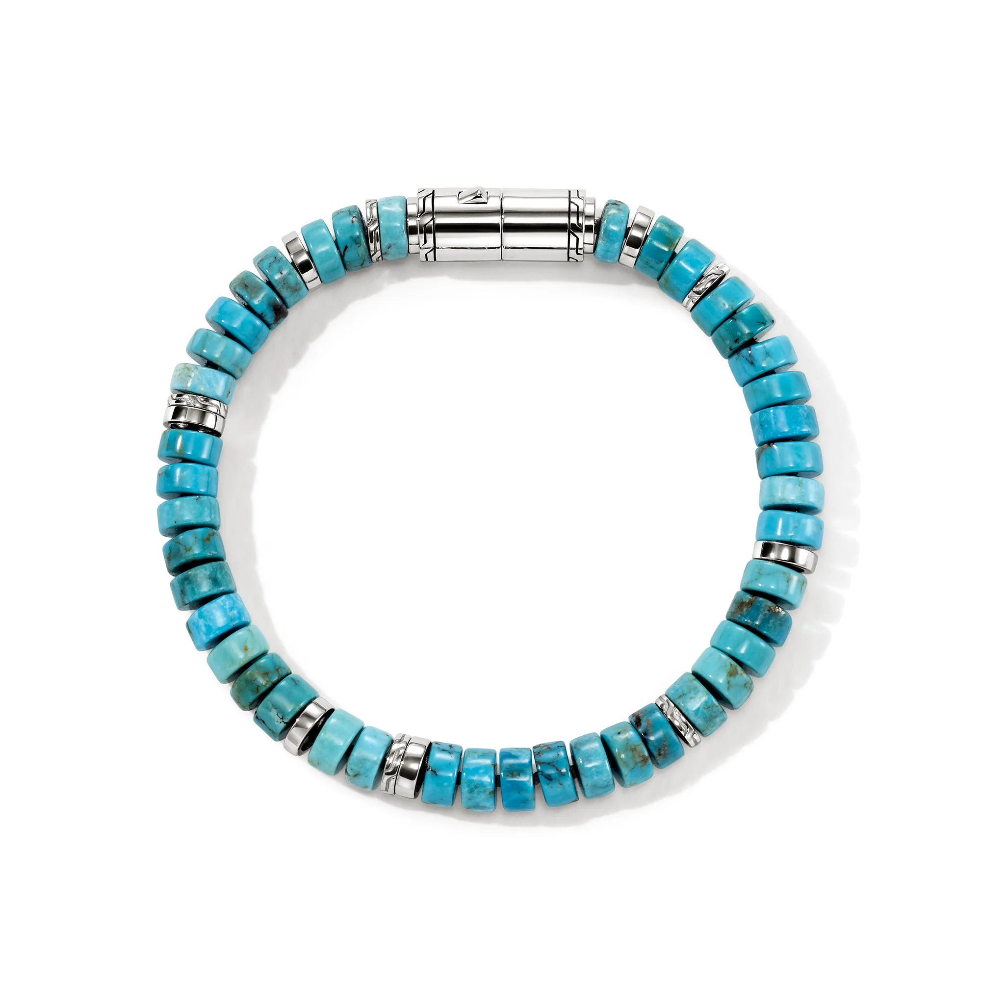 Heishi Bracelet, Sterling Silver, Turquoise, 8MM