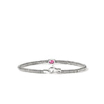 Heishi Gem Bracelet, Sterling Silver, Rhodolite, 2.5MM