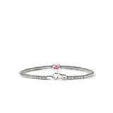 Heishi Gem Bracelet, Sterling Silver, Rhodolite, 2.5MM