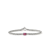 Heishi Gem Bracelet, Sterling Silver, Rhodolite, 2.5MM