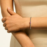 Heishi Gem Bracelet, Sterling Silver, Rhodolite, 2.5MM