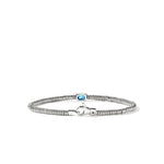 Heishi Gem Bracelet, Sterling Silver, Swiss Blue Topaz, 2.5MM