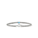 Heishi Gem Bracelet, Sterling Silver, Swiss Blue Topaz, 2.5MM