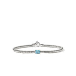 Heishi Gem Bracelet, Sterling Silver, Swiss Blue Topaz, 2.5MM