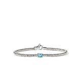Heishi Gem Bracelet, Sterling Silver, Swiss Blue Topaz, 2.5MM