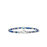 Heishi Gem Bracelet, Sterling Silver, Swiss Blue Topaz, 2.5MM