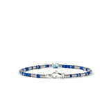 Heishi Gem Bracelet, Sterling Silver, Swiss Blue Topaz, 2.5MM