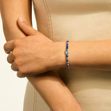Heishi Gem Bracelet, Sterling Silver, Swiss Blue Topaz, 2.5MM