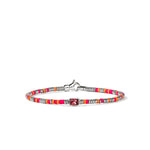 Heishi Gem Bracelet, Sterling Silver, Rhodolite, 2.5MM