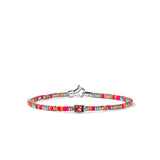 Heishi Gem Bracelet, Sterling Silver, Rhodolite, 2.5MM