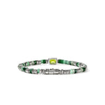 Heishi Gem Bracelet, Sterling Silver, Peridot, 4MM