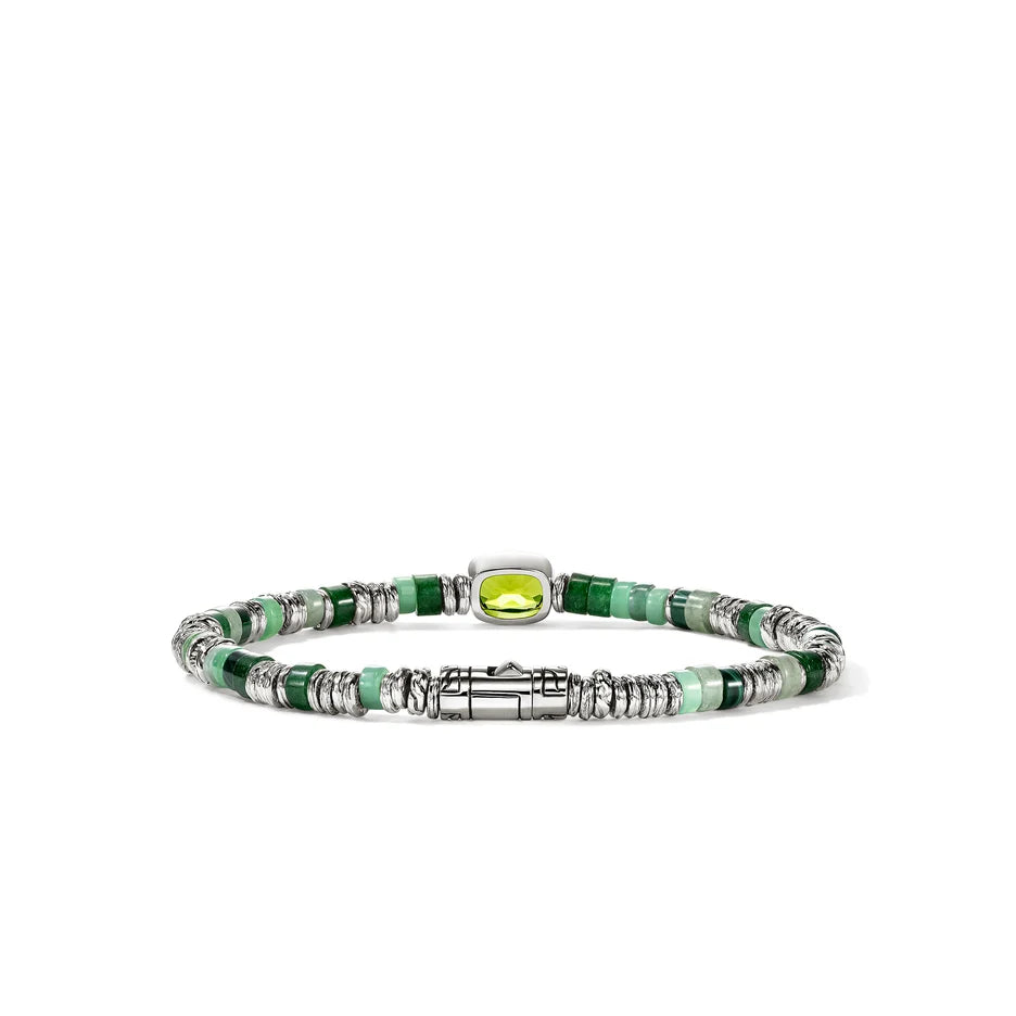 Heishi Gem Bracelet, Sterling Silver, Peridot, 4MM