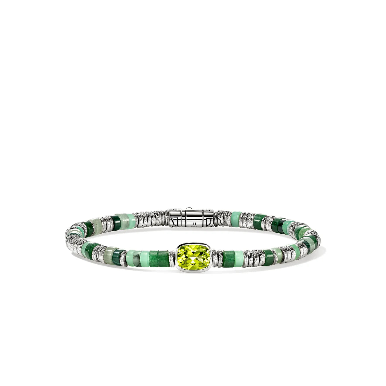 Heishi Gem Bracelet, Sterling Silver, Peridot, 4MM