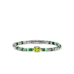 Heishi Gem Bracelet, Sterling Silver, Peridot, 4MM