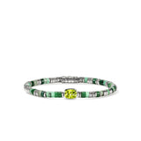 Heishi Gem Bracelet, Sterling Silver, Peridot, 4MM