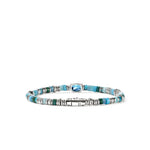 Heishi Gem Bracelet, Sterling Silver, Swiss Blue Topaz, 4MM