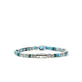 Heishi Gem Bracelet, Sterling Silver, Swiss Blue Topaz, 4MM