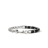 Heishi Chain Bracelet, Sterling Silver, Black Onyx, 6MM