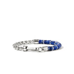 Heishi Chain Bracelet, Sterling Silver, Lapis, 6MM