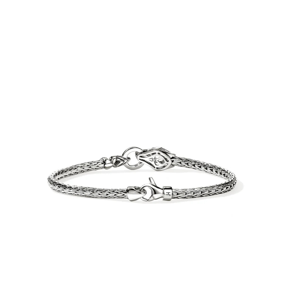 Naga Bracelet, Sterling Silver, Black Sapphire, 3.5MM