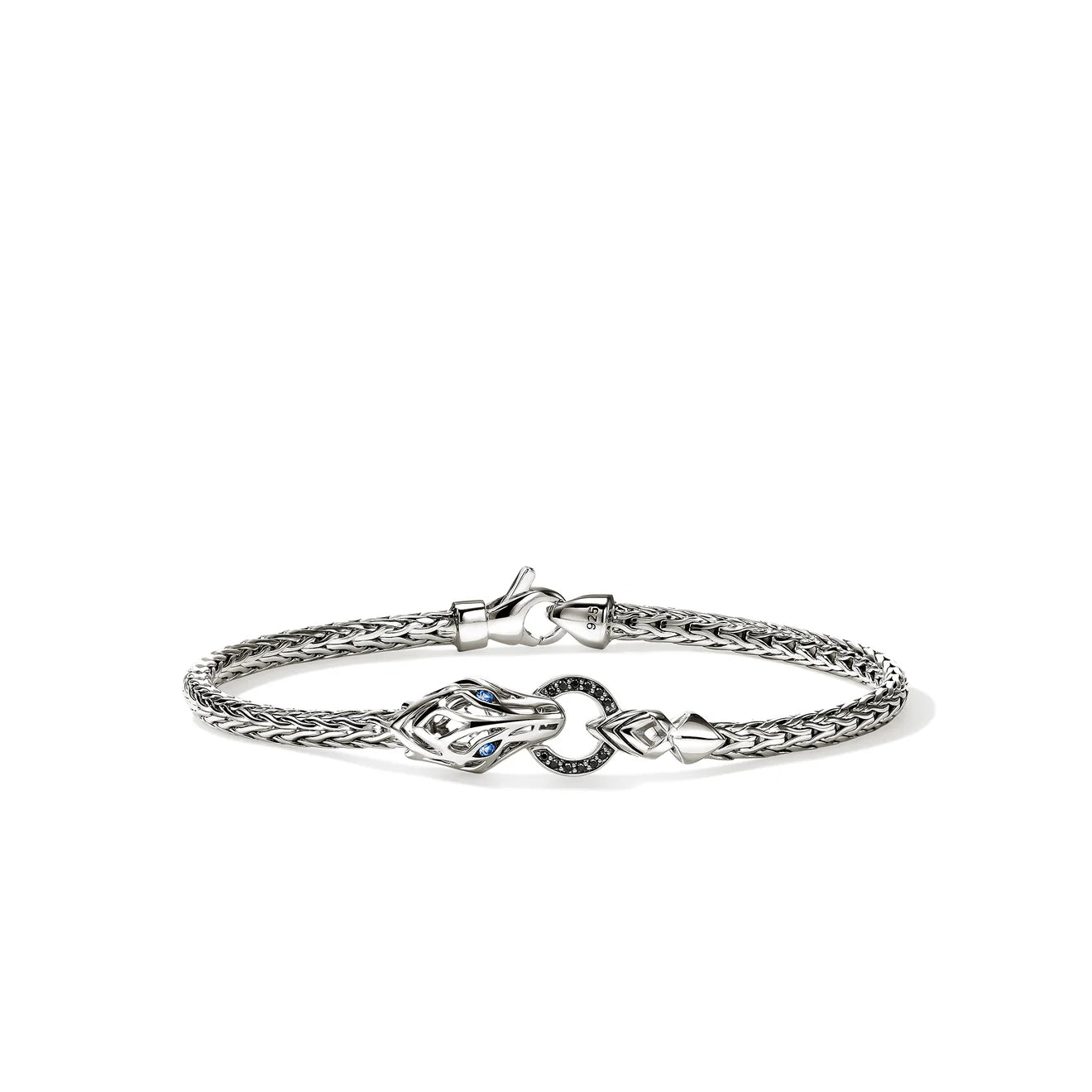 Naga Bracelet, Sterling Silver, Black Sapphire, 3.5MM
