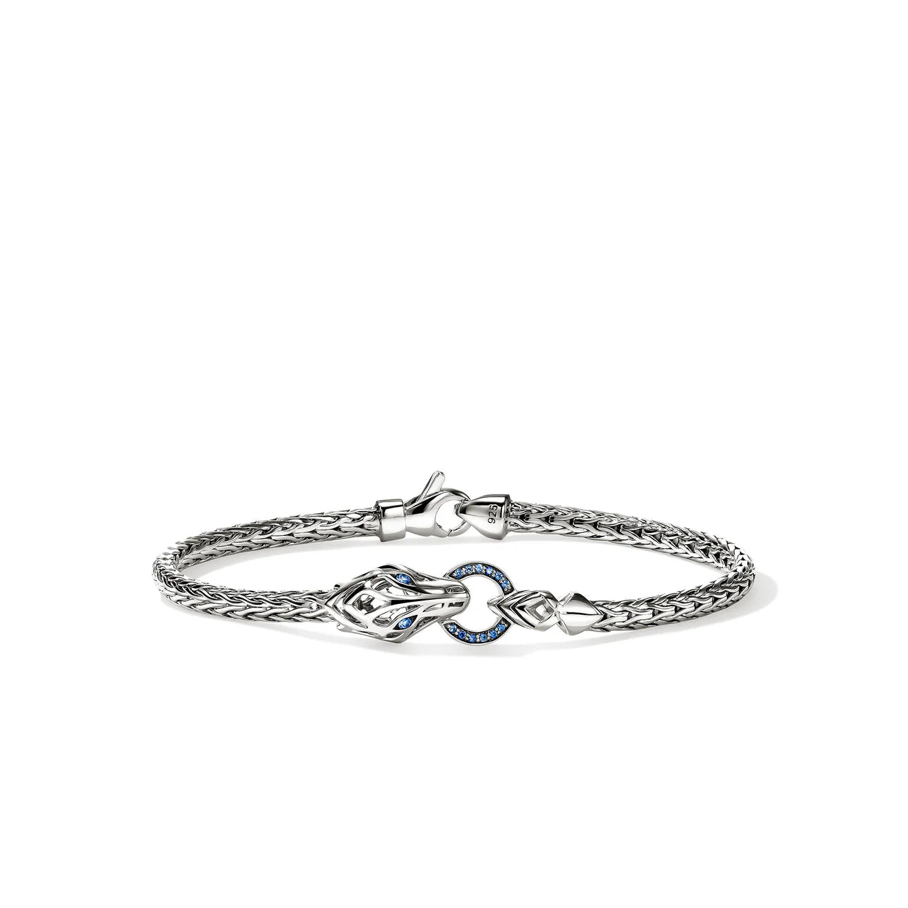 Naga Bracelet, Sterling Silver, Blue Sapphires, 3.5MM