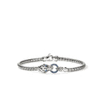Naga Bracelet, Sterling Silver, Blue Sapphires, 3.5MM