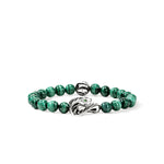 Legends Cobra Bracelet, Sterling Silver, Malachite, 8MM