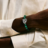Legends Cobra Bracelet, Sterling Silver, Malachite, 8MM