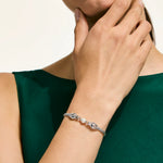Naga Bracelet, Sterling Silver, Pearl, Blue Sapphire, 3.5MM