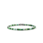 Heishi Bracelet, Hardstones, Emeralds, Sterling Silver, 4MM