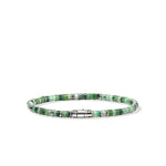 Heishi Bracelet, Hardstones, Emeralds, Sterling Silver, 4MM