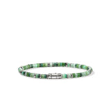 Heishi Bracelet, Hardstones, Emeralds, Sterling Silver, 4MM