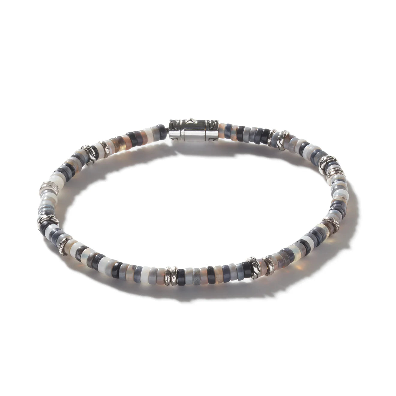 Heishi Bracelet, Sterling Silver, Hardstones
