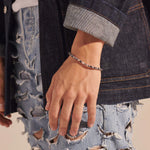 Heishi Bracelet, Sterling Silver, Hardstones