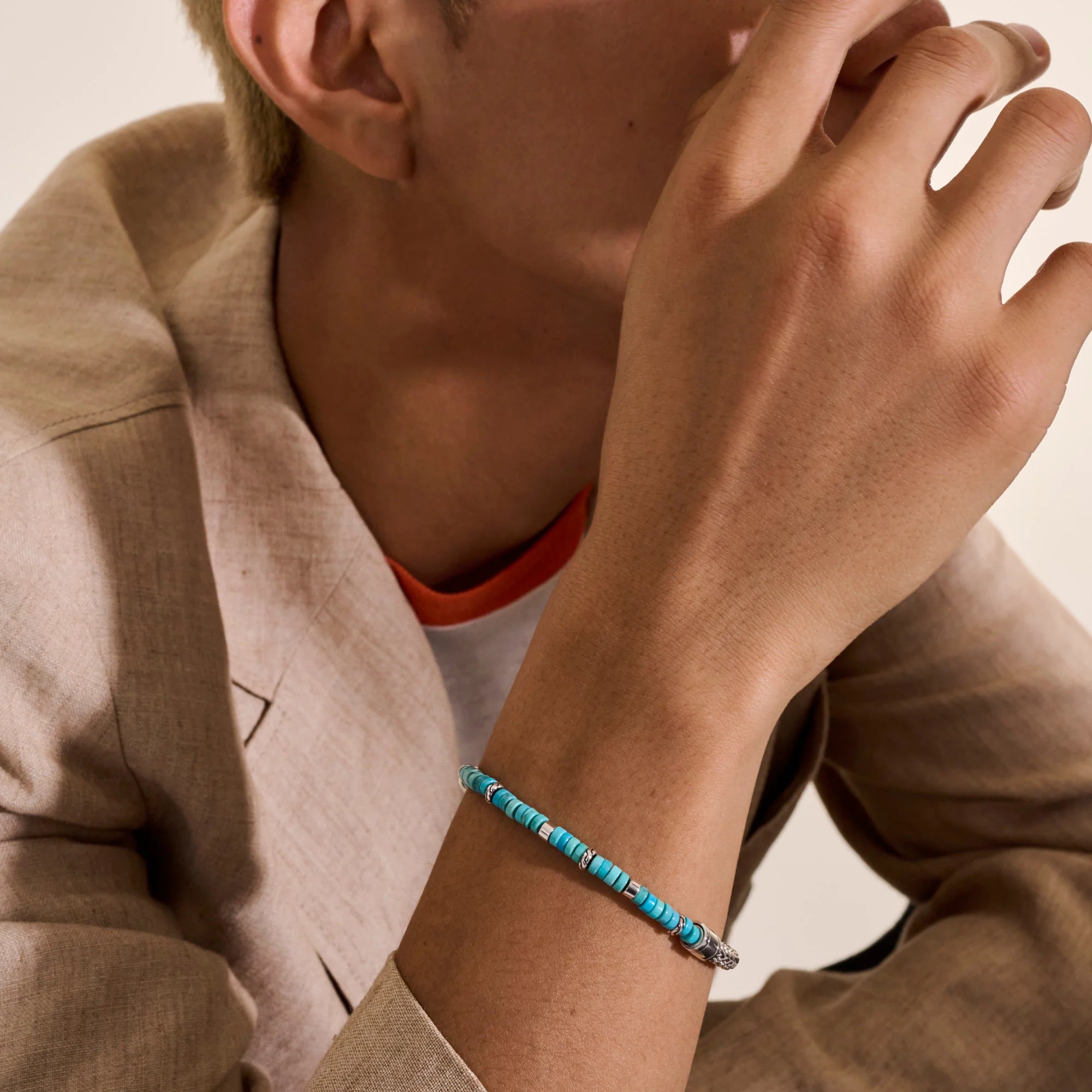 Heishi Chain Bracelet in Turquoise