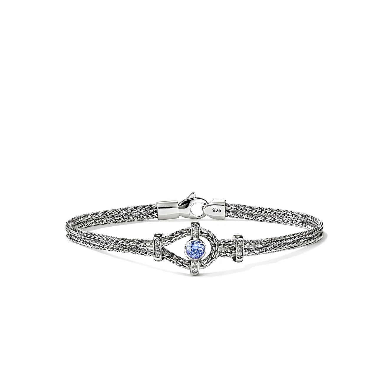 Icon Bracelet, Sterling Silver, Diamonds, Tanzanite, 3.6MM