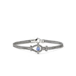 Icon Bracelet, Sterling Silver, Diamonds, Tanzanite, 3.6MM