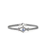 Icon Bracelet, Sterling Silver, Diamonds, Tanzanite, 3.6MM