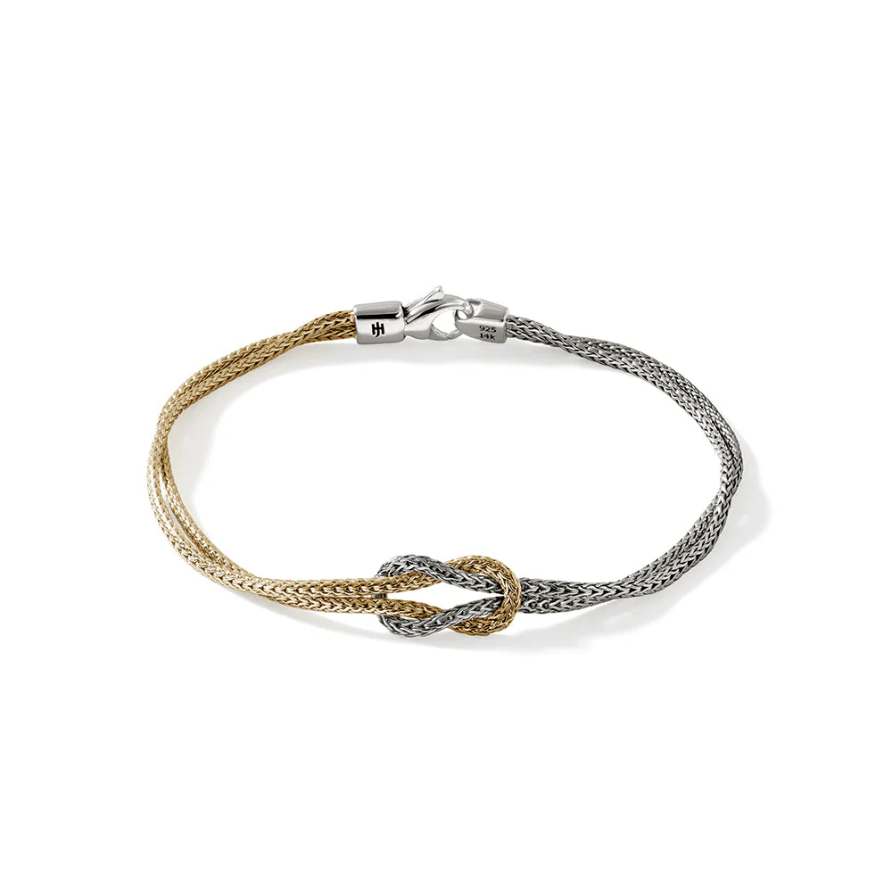Love Knot Bracelet, Gold, Silver, 3.6MM