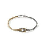 Love Knot Bracelet, Gold, Silver, 3.6MM