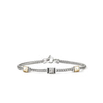Icon Stud Bracelet, Gold, Sterling Silver, Diamonds, 2.5MM