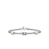 Icon Stud Bracelet, Gold, Sterling Silver, Diamonds, 2.5MM