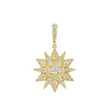 18K Yellow Gold Diamond Star Clip-On Pendant