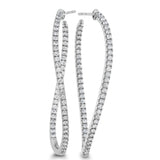 18K White Gold Twisted Hoop Earrings