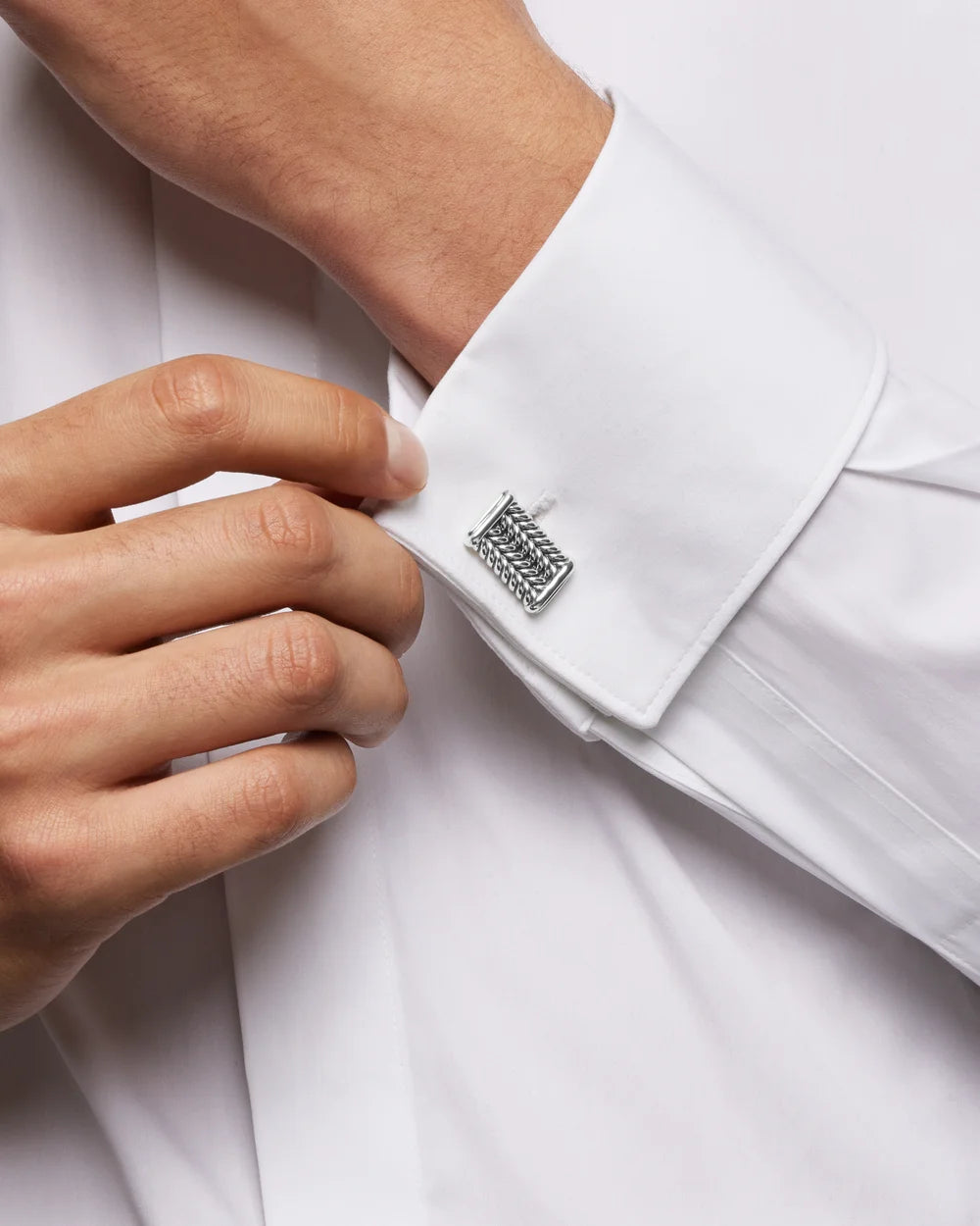 CHEVRON CUFFLINKS Sterling Silver, 22.8mm