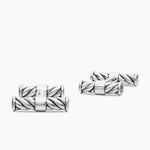 SCULPTED CABLE ELONGATED CUFFLINKS Sterling Silver, 22mm