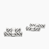 SCULPTED CABLE ELONGATED CUFFLINKS Sterling Silver, 22mm