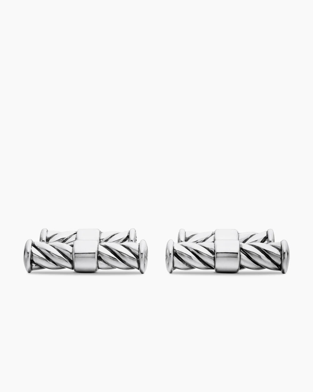 SCULPTED CABLE ELONGATED CUFFLINKS Sterling Silver, 22mm